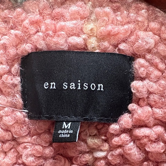 En Saison Pink and Gray Teddy Jacket - Picture 2 of 7